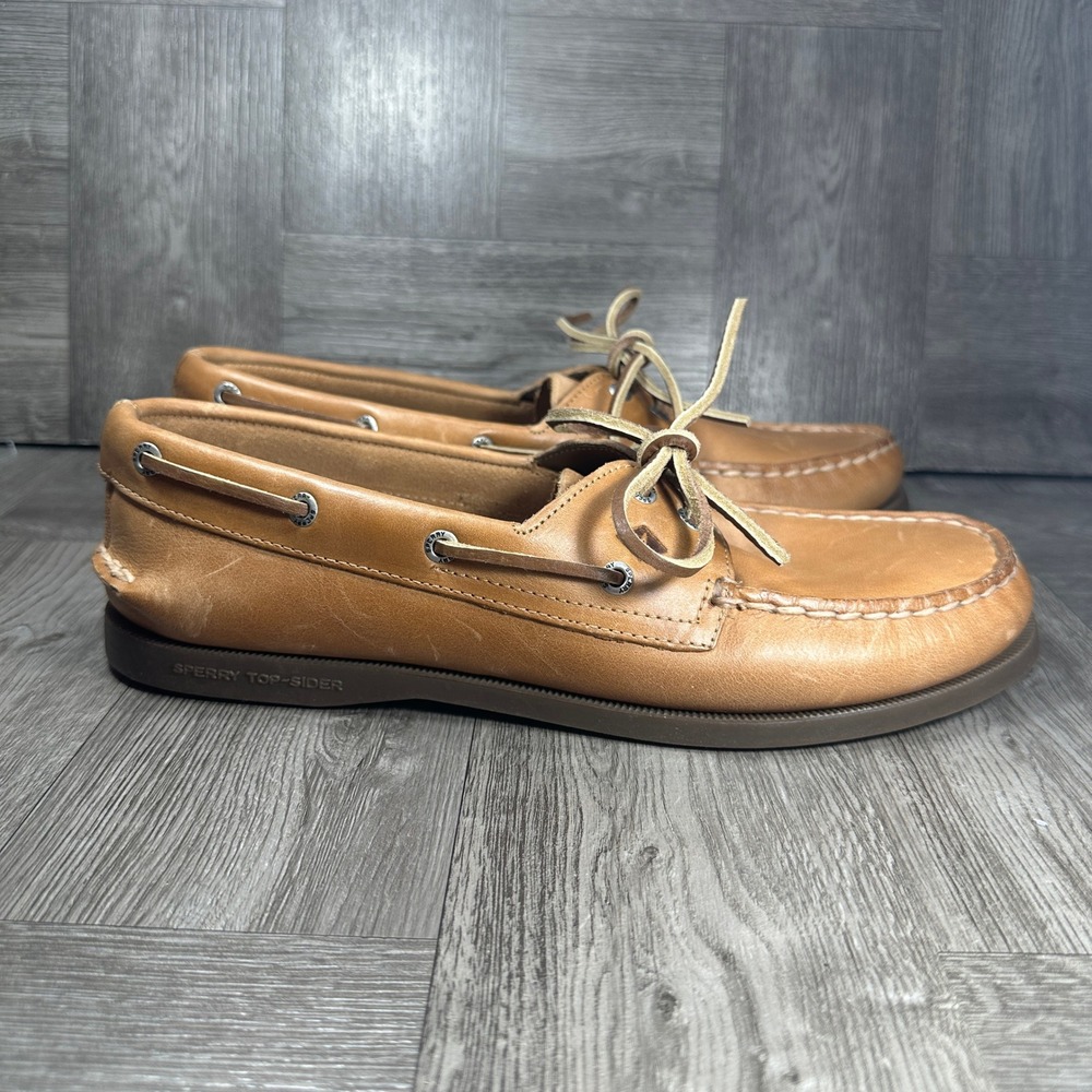 Sperry Womens Boat Shoes Size 10 Tan Leather Authentic Original 2 Eye NEW